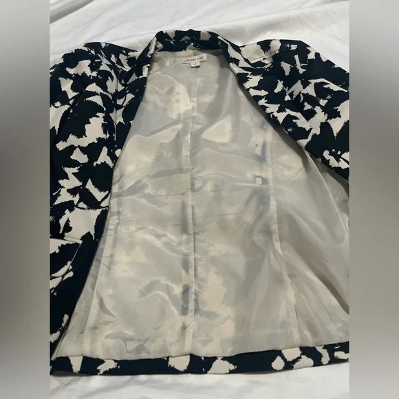 Coldwater Creek Women’s Black & White LS One Button Abstract Blazer Size 14 - Picture 10 of 16